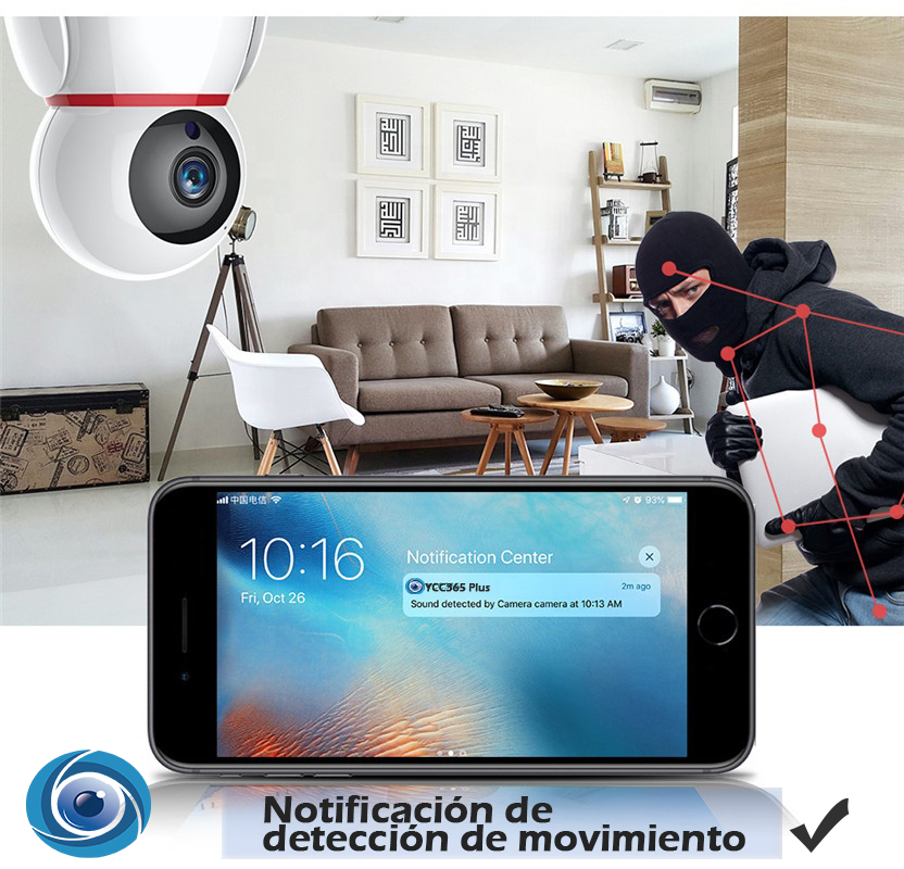 Camara Ip Wifi Seguridad Hd Giratoria Auto Seguimiento Altavoz Alta Resolucion Vigilancia