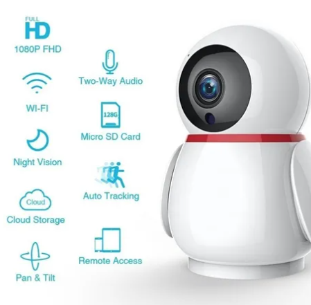 Camara Ip Wifi Seguridad Hd Giratoria Auto Seguimiento Altavoz Alta Resolucion Vigilancia