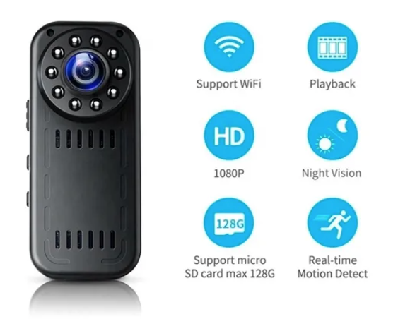 Mini Camara Vigilancia Alta Resolucion Video Foto Hd Wifi Seguridad Deteccion Movimiento Llavero + Memoria